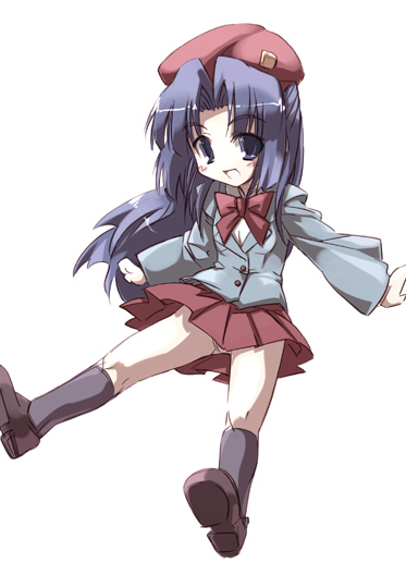 tokyo (great akuta), asakura ryoko, suzumiya haruhi no yuuutsu, zettai karen children, uniform, 1girl, aged down, cosplay, female focus, solo