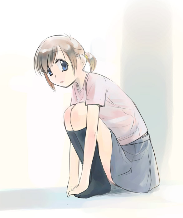 ikeda jun (mizutamari), original, tagme, 1girl, female focus, kneehighs, socks, solo