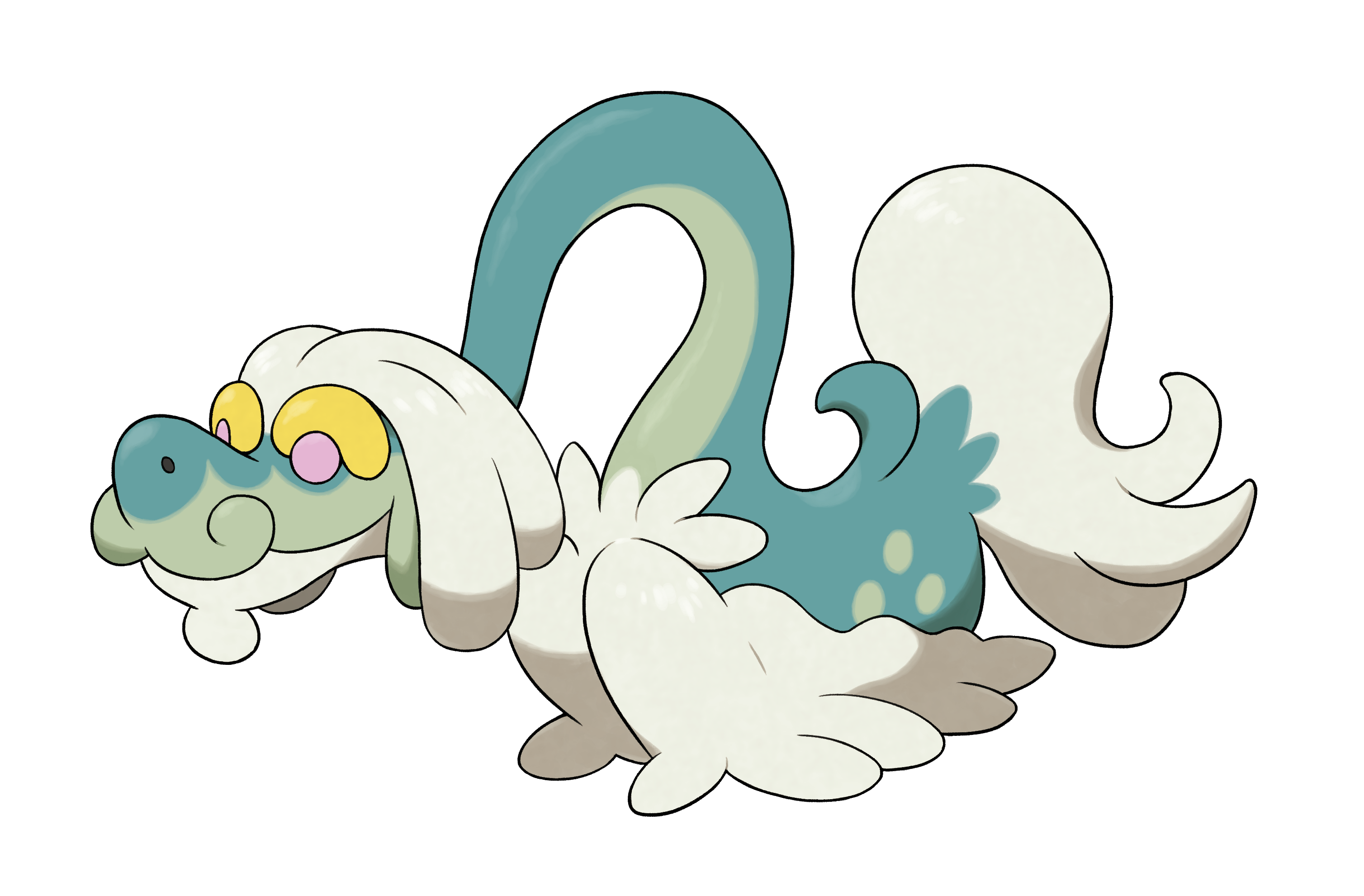 drampa, nintendo, pokemon, pokemon sm, artist request, highres, official art, second-party source, dragon, eastern dragon, full body, gen 7 pokemon, no humans, pokemon (creature), pokemon focus, solo, transparent background
