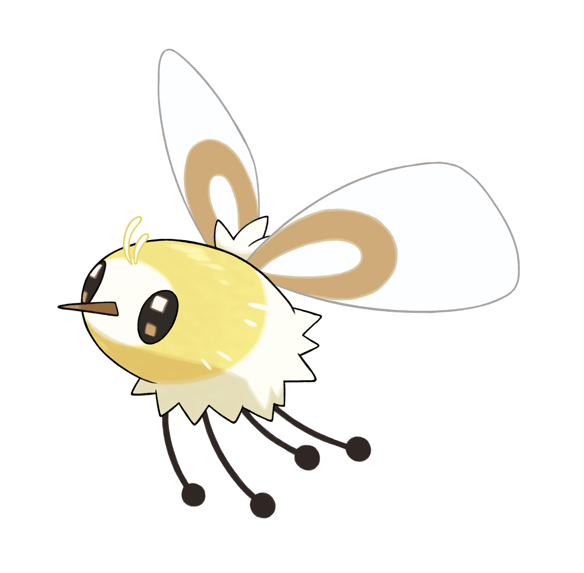 cutiefly, nintendo, pokemon, artist request, highres, official art, second-party source, full body, gen 7 pokemon, no humans, pokemon (creature), pokemon focus, solo, transparent background