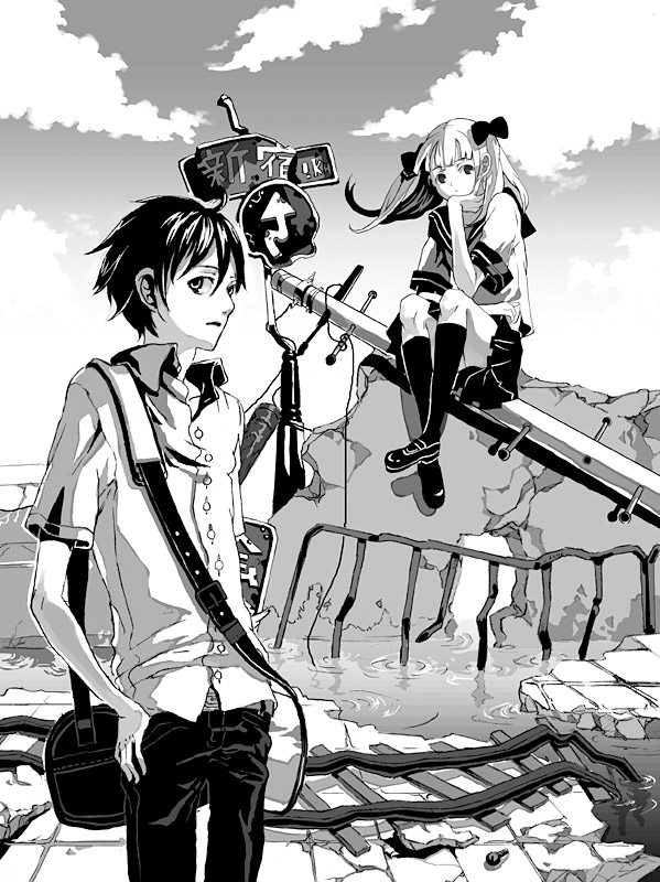 eihi, tagme, 1boy, 1girl, greyscale, monochrome, school uniform, serafuku