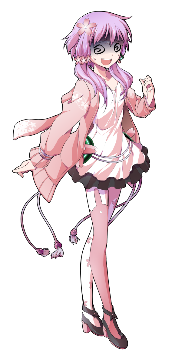 dairi, yuzuki yukari, yuzuki yukari (onn), yuzuki yukari (vocaloid4), vocaloid, voiceroid, commentary request, large variant set, variant set, 1girl, asymmetrical legwear, collarbone, dress, floral print, flower, full body, hair between eyes, hair flower, hair ornament, hair ribbon, hand up, jacket, long sleeves, mismatched legwear, open clothes, open jacket, pantyhose, purple hair, ribbon, short hair with long locks, sidelocks, solo, standing, tachi-e, transparent background, tress ribbon, white dress, wrist cuffs