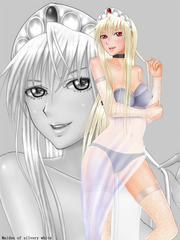 suotome shinnosuke, hime (kaibutsu oujo), kaibutsu oujo, 00s, blonde hair, red eyes, tiara