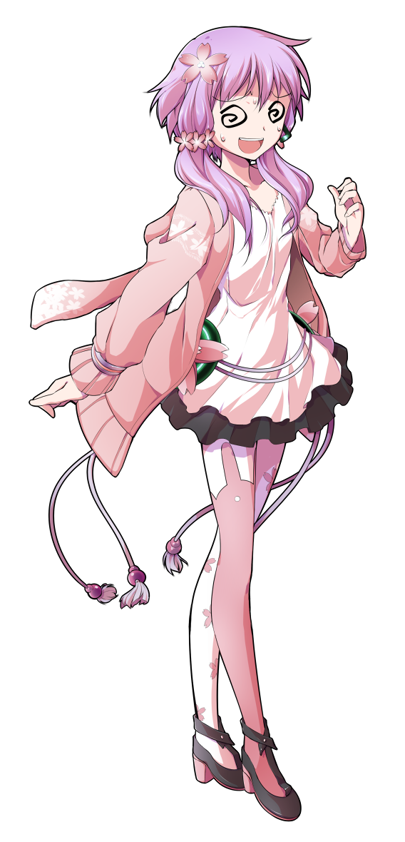 dairi, yuzuki yukari, yuzuki yukari (onn), yuzuki yukari (vocaloid4), vocaloid, voiceroid, commentary request, large variant set, variant set, 1girl, asymmetrical legwear, collarbone, dress, floral print, flower, full body, hair between eyes, hair flower, hair ornament, hair ribbon, hand up, jacket, long sleeves, mismatched legwear, open clothes, open jacket, pantyhose, purple hair, ribbon, short hair with long locks, sidelocks, solo, standing, tachi-e, transparent background, tress ribbon, white dress, wrist cuffs