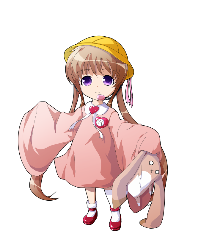 dairi, tsukuyomi ai, voiceroid, commentary request, large variant set, variant set, 1girl, asymmetrical legwear, brooch, brown hair, dress, full body, hat, headset, heart, heart brooch, holding, holding stuffed toy, jewelry, long hair, mismatched legwear, pink dress, red shoes, school hat, shoes, sleeves past fingers, sleeves past wrists, socks, solo, standing, stuffed toy, tachi-e, transparent background, twintails, white socks, wide sleeves
