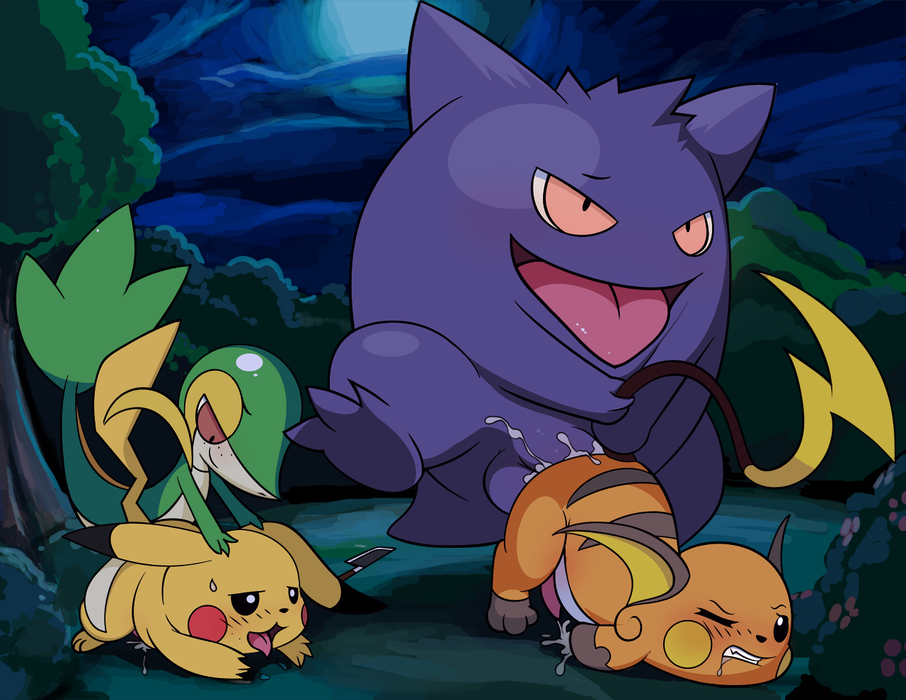 Rule34 – If it exists, there is porn of it / tricksta, gengar, pikachu, raichu, snivy / 47182