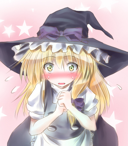 aozora market, kirisame marisa, touhou, lowres, 1girl, blonde hair, blush, female focus, hat, solo, witch hat