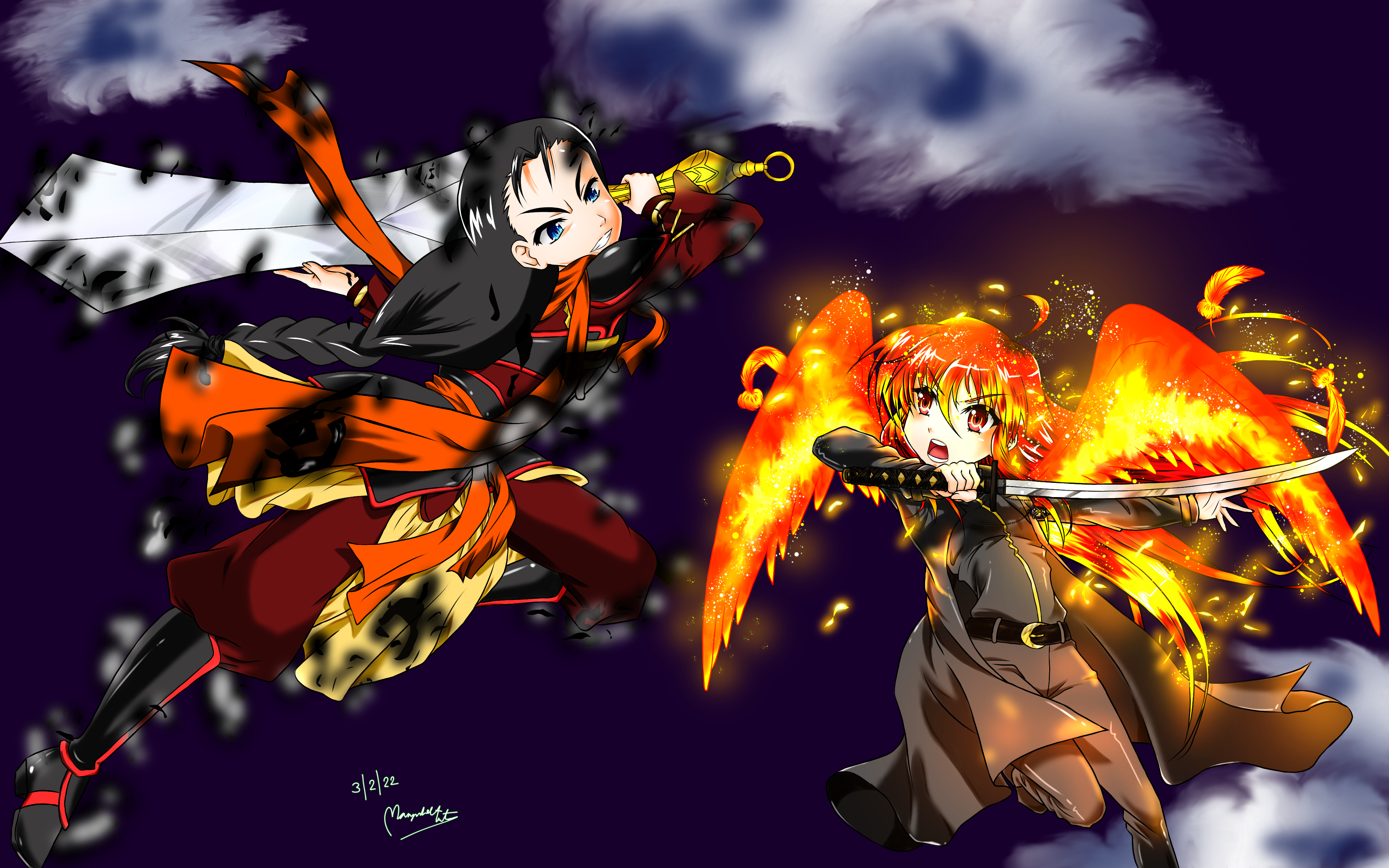 alastor (shakugan no shana), sakai yuuji, shana, shakugan no shana, absurdres, highres, non-web source, long hair