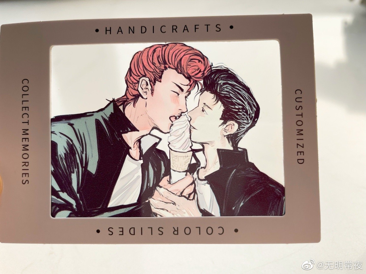 mito youhei, sakuragi hanamichi, slam dunk (series), 2boys, black hair, black jacket, food, ice cream, implied yaoi, jacket, multiple boys, open mouth, red hair, shirt, short hair, wumingchangye