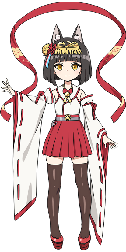 mutsuki (azur lane), azur lane, official art, 1girl, animal ears, anime coloring, belt, black thighhighs, boots, cat ears, cat girl, detached sleeves, full body, grey belt, hair ornament, hand up, japanese clothes, looking at viewer, ogiwara rokou, open hand, outstretched arm, platform boots, pleated skirt, red sash, red shoes, red skirt, ribbon, sash, shirt, shoes, short hair, simple background, skirt, smile, solo, spread fingers, standing, tachi-e, thighhighs, transparent background, wide sleeves