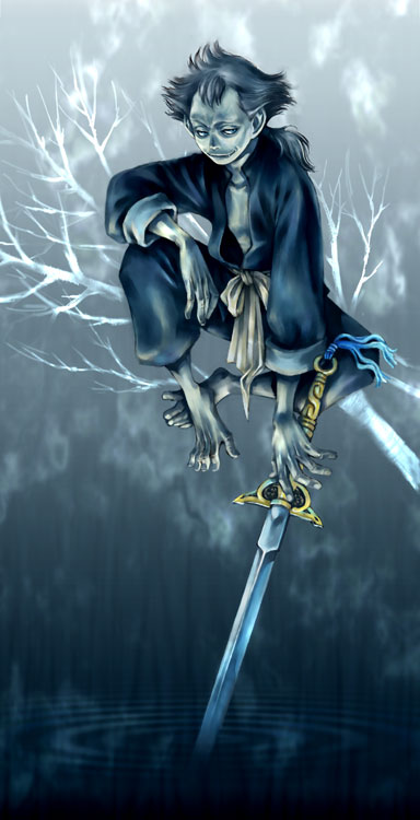 hayami akira, aozaru (juuni kokuki), juuni kokuki, changpao, chinese clothes, jian (weapon), male focus, sword, weapon