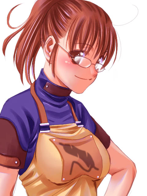 tori, tori (torinchi), final fantasy, final fantasy xi, 00s, 1girl, apron, female focus, glasses, hume, solo