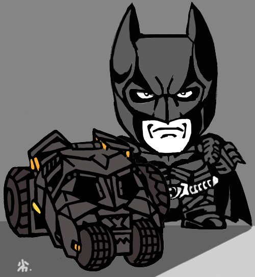 batman, christian bale, batman (series), batman begins, dc comics, the dark knight, warner bros., bat (animal), batmobile, belt, boots, cape, car, chibi, gloves, mask, motor vehicle, nisegundam, superhero costume