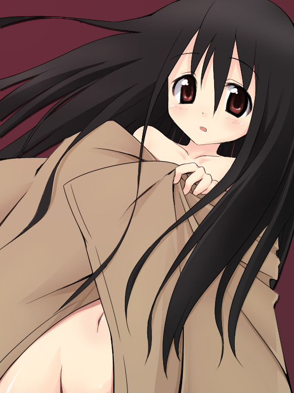 aikei, komori kiri, sayonara zetsubou sensei, 00s, 1girl, bed sheet, black hair, blanket, female focus, groin, naked sheet, navel, no panties, nude, solo