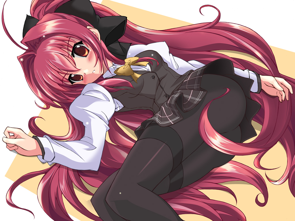 sakurai dai, corticarte apa lagranges, shinkyoku soukai polyphonica, 00s, 1girl, female focus, pantyhose, red hair, school uniform, serafuku, solo, thighband pantyhose