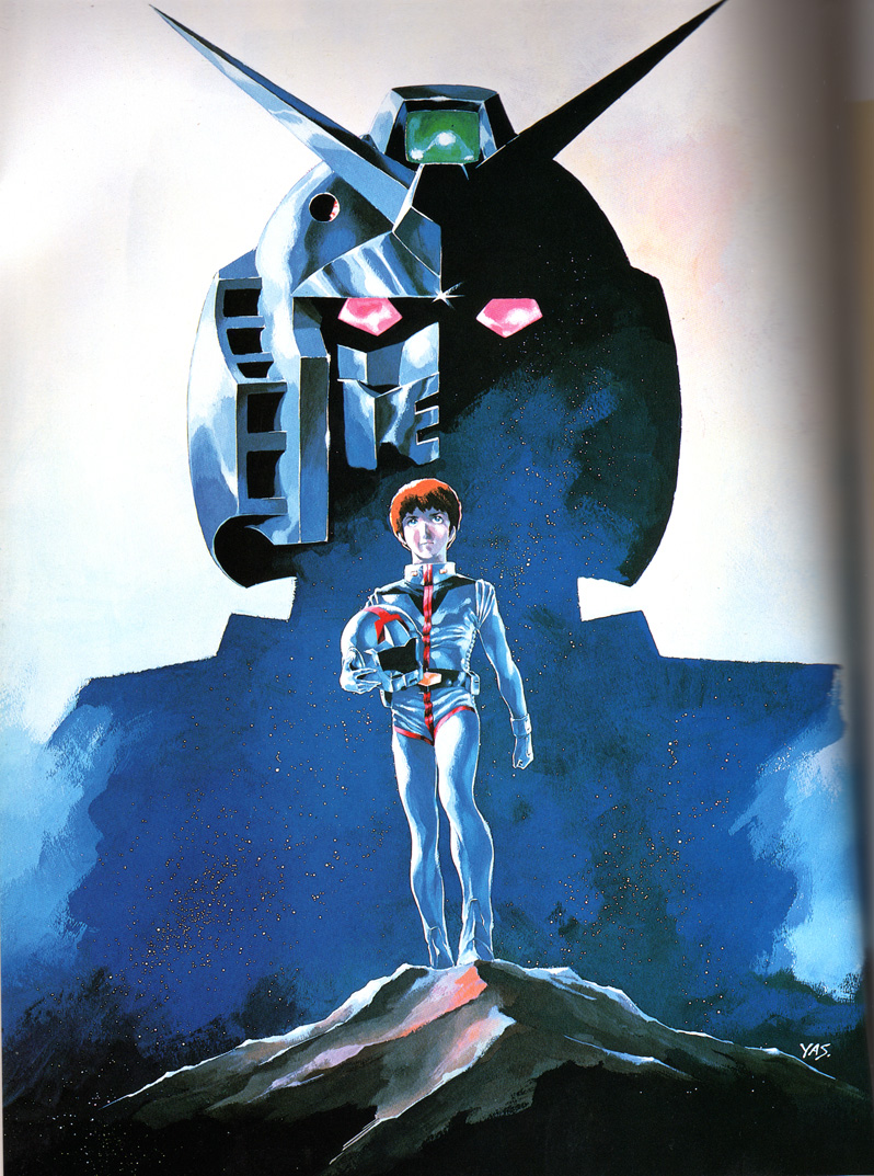yasuhiko yoshikazu, amuro ray, rx-78-2 gundam, gundam, mobile suit gundam, head, pilot suit, 1980s (style), official art, traditional media, 1970s (style), 1boy, helmet, male focus, mecha, mecha pilot suit, normal suit (gundam), oldschool, retro artstyle, robot, solo