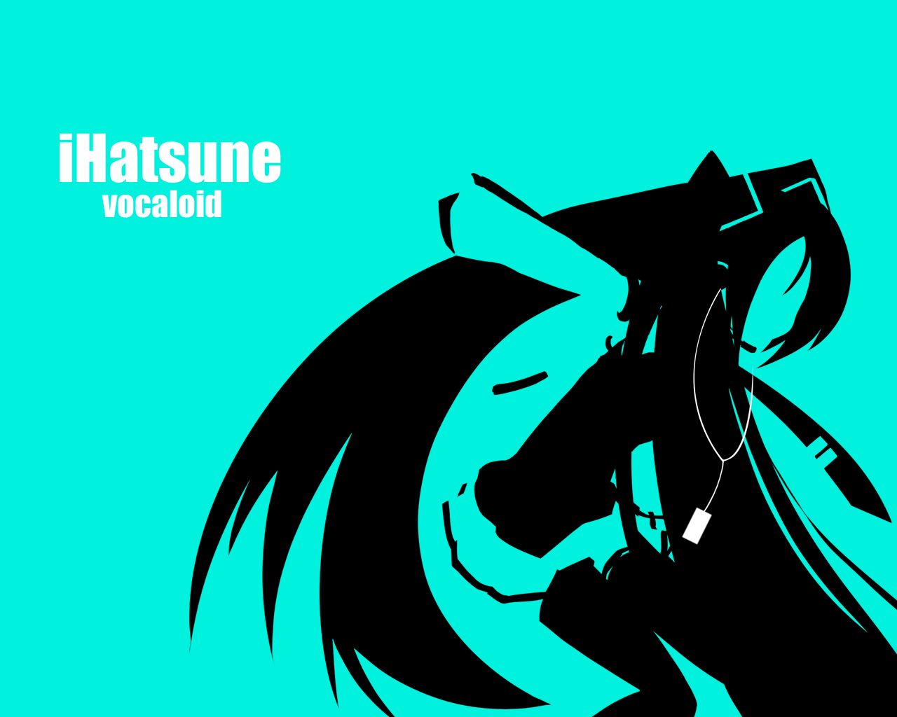 hatsune miku, vocaloid, jpeg artifacts, 1girl, aqua background, aqua theme, blouse, character name, copyright name, digital media player, female focus, ipod, ipod ad, long hair, monochrome, shirt, sleeveless, sleeveless shirt, solo, standing, thighhighs, very long hair