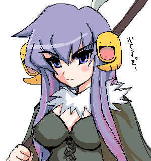 guchuko, potemayo, lowres, 00s, aged up, gradient hair, multicolored hair, oekaki, solo