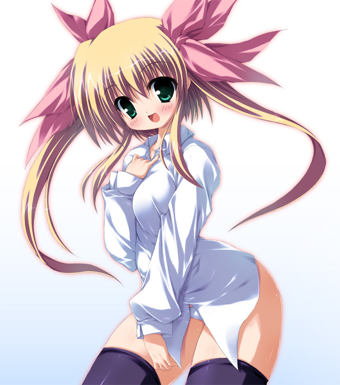 takeponi, original, 1girl, dress shirt, female focus, panties, shirt, solo, thighhighs, underwear