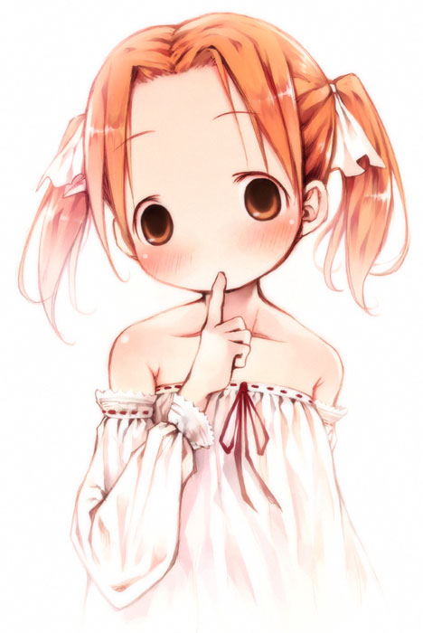 yoshinari atsushi, matsuoka miu, ichigo mashimaro, blush, child, dress, red hair, solo, twintails