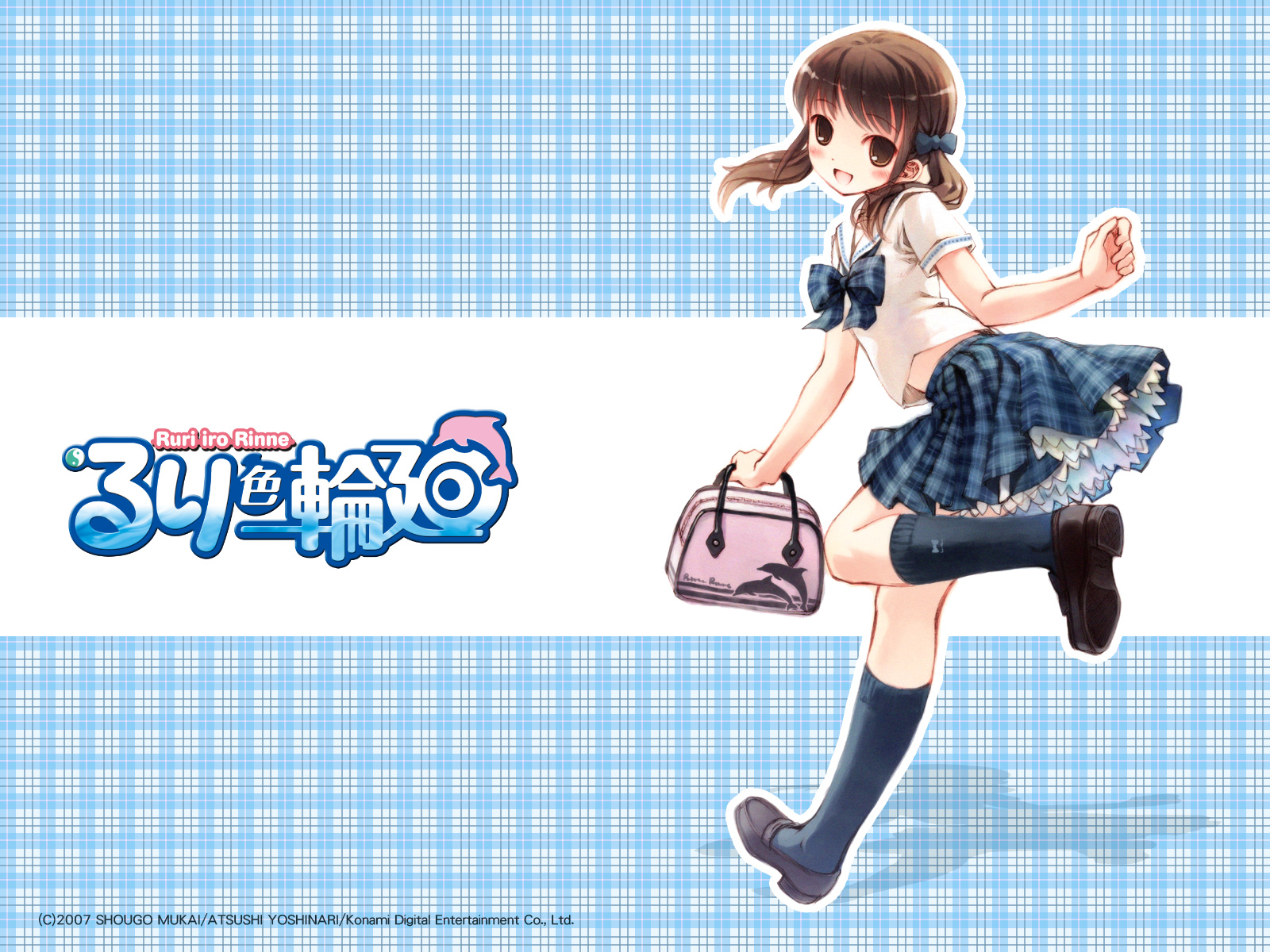 yoshinari atsushi, mizusawa ruri, ruri-iro rinne, highres, 1girl, brown eyes, brown hair, female focus, solo