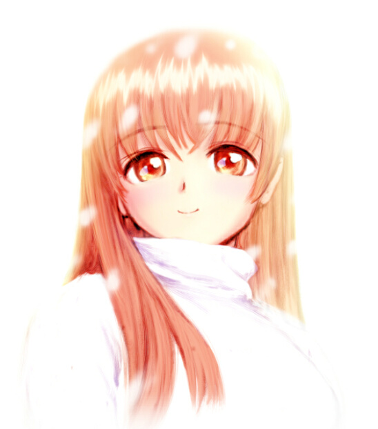 ebina souichi, kasumi (doa), dead or alive, tecmo, blush, long hair, orange eyes, orange hair, smile, solo, turtleneck