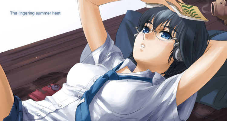 original, 1girl, book, bug repellent, female focus, glasses, headphones, incense, school uniform, serafuku, solo