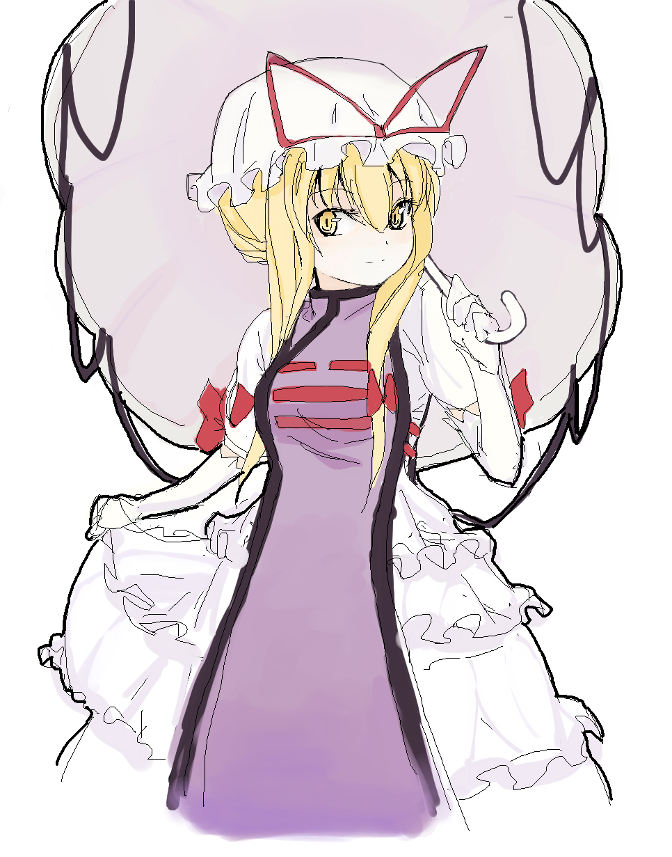 nanami natsuki, nanaumi natsuki, yakumo yukari, touhou, highres, 1girl, blonde hair, female focus, sketch, solo