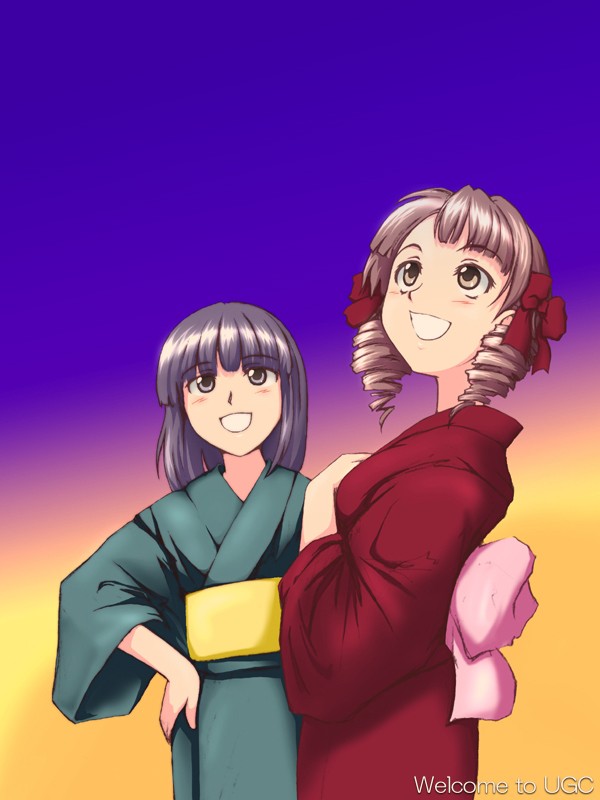 sasaki akira (ugc), matsudaira touko, nijou noriko, maria-sama ga miteru, 00s, japanese clothes, kimono, yukata