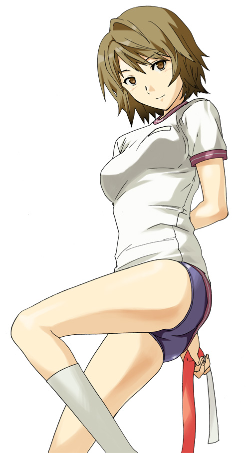 cuvie, original, brown eyes, brown hair, buruma, gym uniform, short hair, solo
