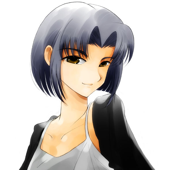 gofu, mizuno youko, maria-sama ga miteru, 00s, black hair, brown eyes, short hair, smile, solo