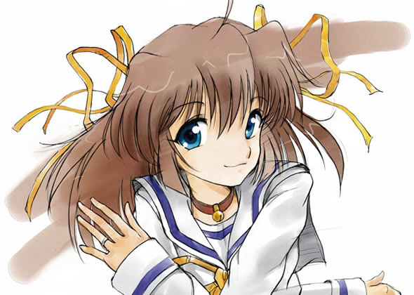 gofu, asakura nemu, da capo, da capo i, 00s, 1girl, bell, choker, female focus, jingle bell, ribbon, solo