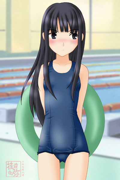 neopure, futami eriko, kimi kiss, tagme, one-piece swimsuit, school swimsuit, solo, swimsuit