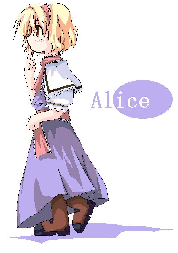 take tonbo, alice margatroid, touhou, 1girl, bad anatomy, bad proportions, blonde hair, capelet, female focus, hairband, poorly drawn, short hair, solo