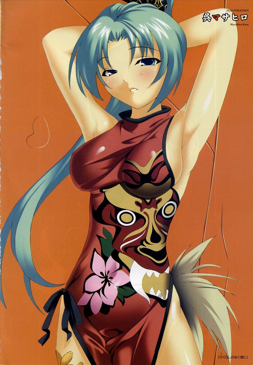 kure masahiro, highres, armpits, breasts, china dress, chinese clothes, sideboob