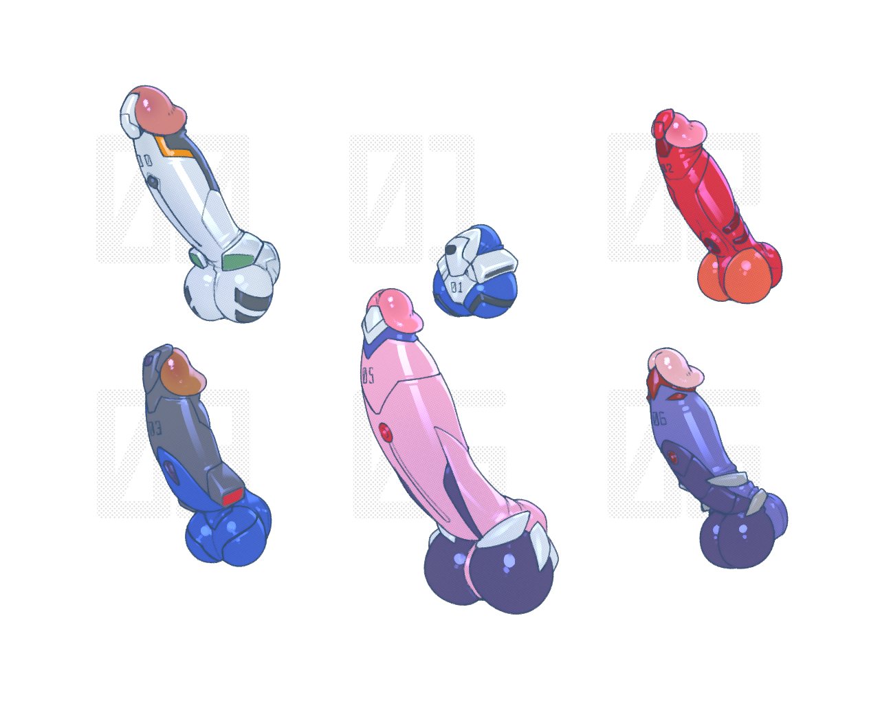 tailbox, ayanami rei, ikari shinji, makinami mari illustrious, nagisa kaworu, souryuu asuka langley, neon genesis evangelion, erection, flaccid, large penis, mecha pilot suit, penis, penis focus, plugsuit (evangelion), small penis, testicles
