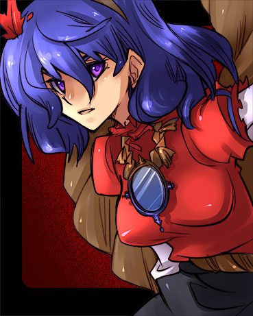 yasaka kanako, touhou, lowres, tagme, rope, shimenawa