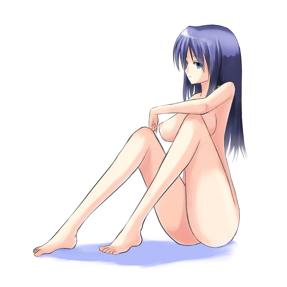 shima-shuu, original, 1girl, blue eyes, breasts, female focus, large breasts, nipples, nude, solo