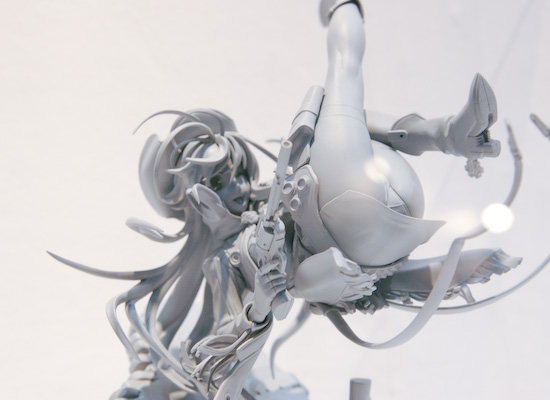 wonder festival, wonder festival 2007, photo (medium), tagme, figure, finger on trigger, greyscale, gun, handgun, long hair, monochrome, panties, pantyshot, revolver, shaded face, solo, spurs, underwear, very long hair, weapon
