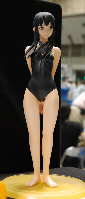 futami eriko, kimi kiss, wonder festival, wonder festival 2007, long image, photo (medium), tall image, barefoot, figure, one-piece swimsuit, solo, swimsuit