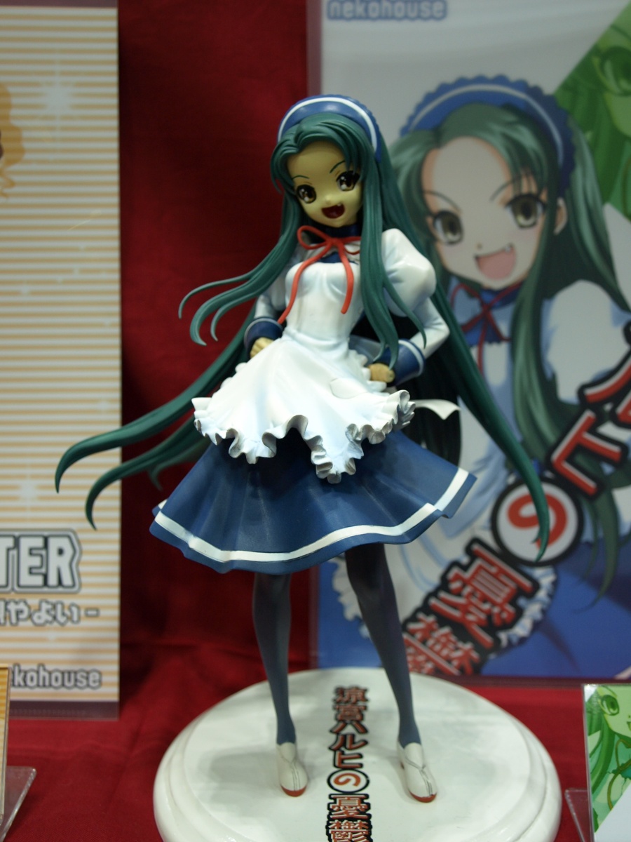 tsuruya, suzumiya haruhi no yuuutsu, wonder festival, wonder festival 2007, highres, photo (medium), 00s, figure, long hair, pantyhose, solo, very long hair, waitress