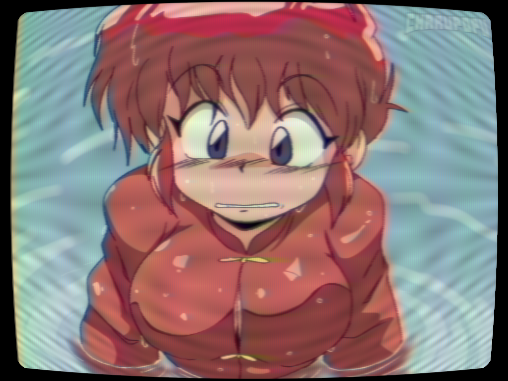 charupopu, ranma-chan, saotome ranma, ranma 1/2, 1girl, braid, chinese clothes, genderswap, genderswap (mtf), red hair, single braid, solo, tangzhuang, water, wet, wet clothes