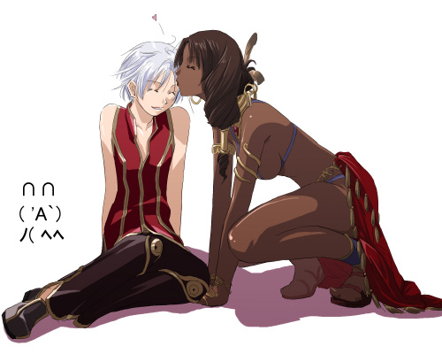 mr.romance, dancer (ragnarok online), wizard (ragnarok online), ragnarok online, lowres, 1boy, 1girl, age difference, arabian clothes, belly dancer, bikini, breasts, child, couple, dancer, dark-skinned female, dark skin, height difference, hetero, indian, jewelry, kiss, kissing forehead, lots of jewelry, onee-shota, shota, sideboob, swimsuit, trap, wizard