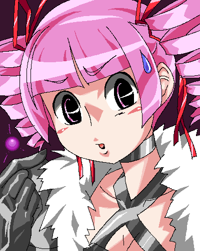dark hunter, dark hunter (sekaiju), dark hunter 4, atlus, etrian odyssey, lowres, 1girl, drill hair, female focus, oekaki, solo
