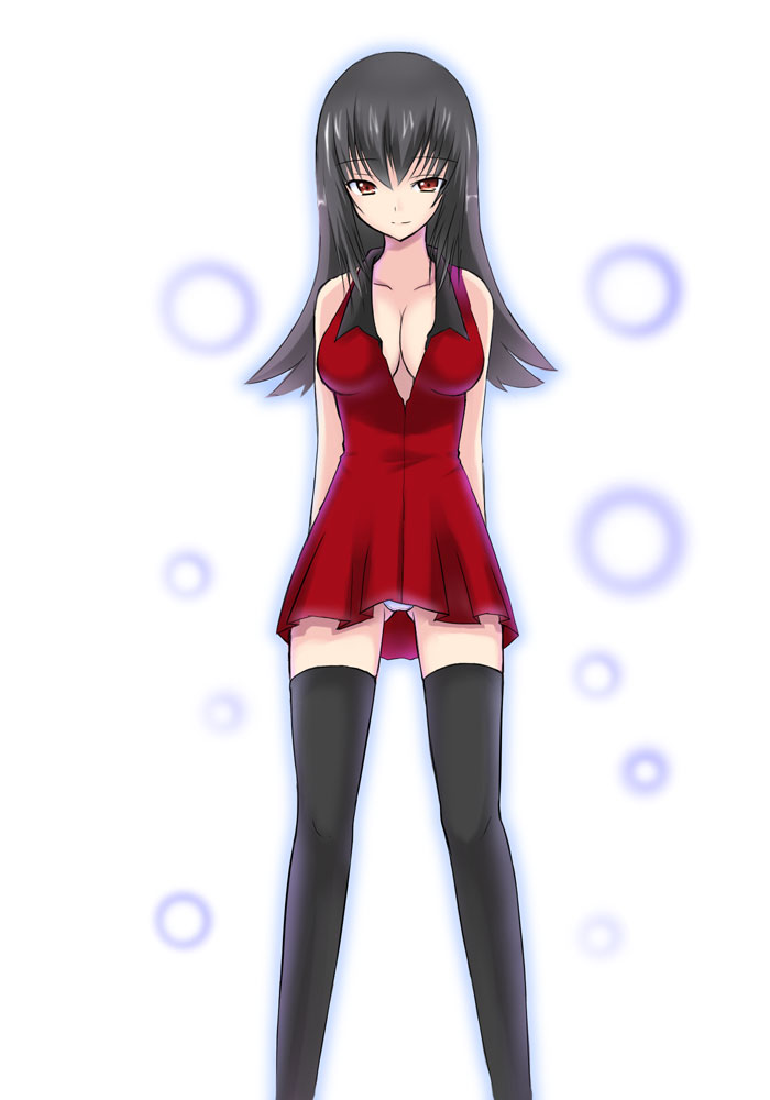 shima-shuu, 1girl, female focus, panties, pantyshot, solo, thighhighs, underwear, zettai ryouiki