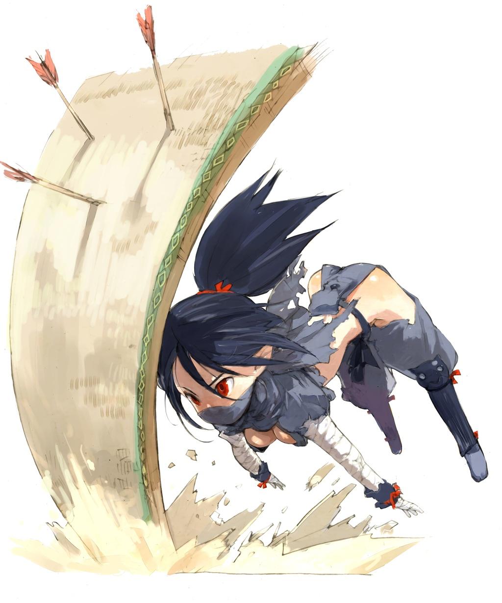 toi8, ninja (disgaea), disgaea, makai senki disgaea 2, highres, ninja, red eyes, tatami