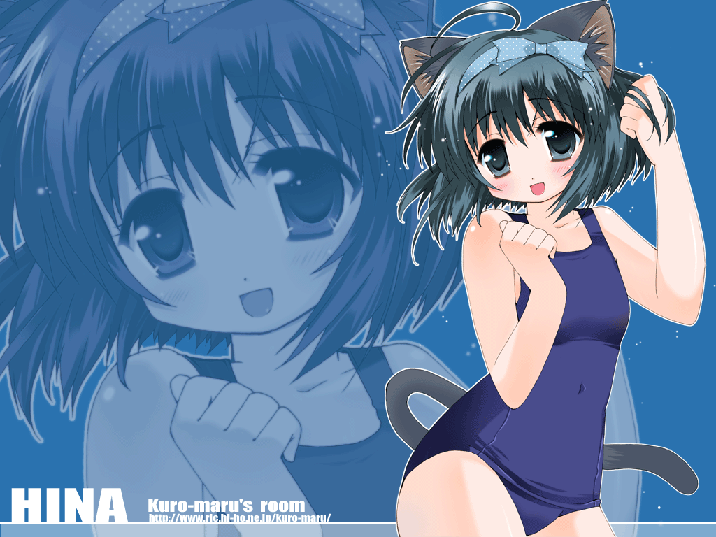 kuro (nyago kuromaru), original, 1girl, animal ears, cat ears, cat tail, female focus, one-piece swimsuit, school swimsuit, solo, swimsuit, tail, zoom layer