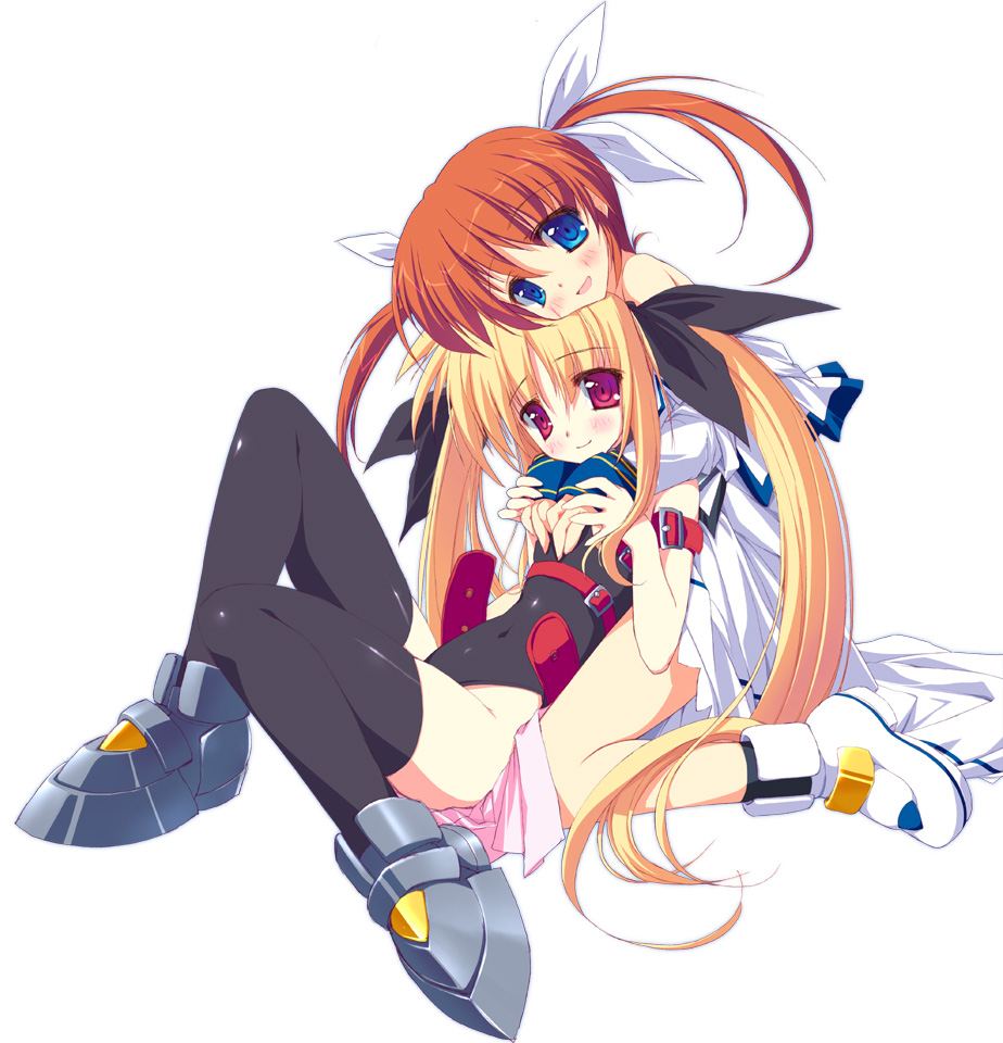 tsurusaki takahiro, fate testarossa, takamachi nanoha, lyrical nanoha, mahou shoujo lyrical nanoha, 00s, flat chest, panties, thighhighs, underwear
