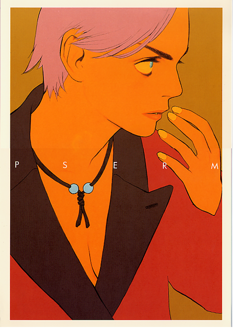 murata range, form code, looking away, 1girl, aqua eyes, breasts, cleavage, female focus, grey hair, jacket, jewelry, lipstick, looking up, makeup, pendant, profile, short hair, small breasts, solo
