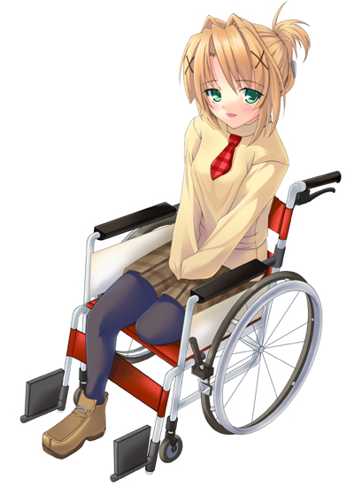 gin (ginshari), original, 1girl, amputee, female focus, leggings, pantyhose, school uniform, serafuku, solo, wheelchair, white background